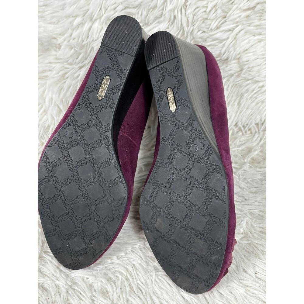 Vionic Burgundy Floral Suede Flats - Picture 7 of 8